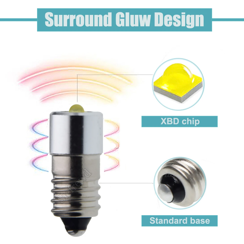 XBD Ĩ LED ������ ���� ��� ���� ��ü ��ġ, ������ ���� ��ũ�� ����Ʈ, 3W E10, 3V, 3.8V, 4.5V, 4.8V, 6V, 3-6V, 4-24V, 18V, 1 ��