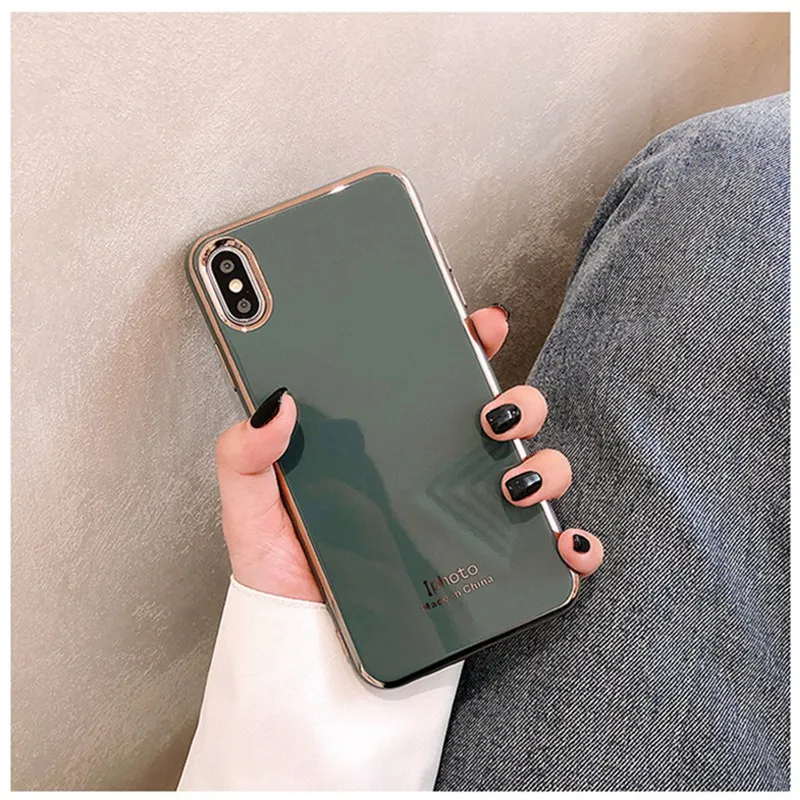 Ultra-thin Green Case for iphone 11 Pro Max All-inclusive Anti-fall Soft Cover XS XR X 6 6S 7 8 Plus |