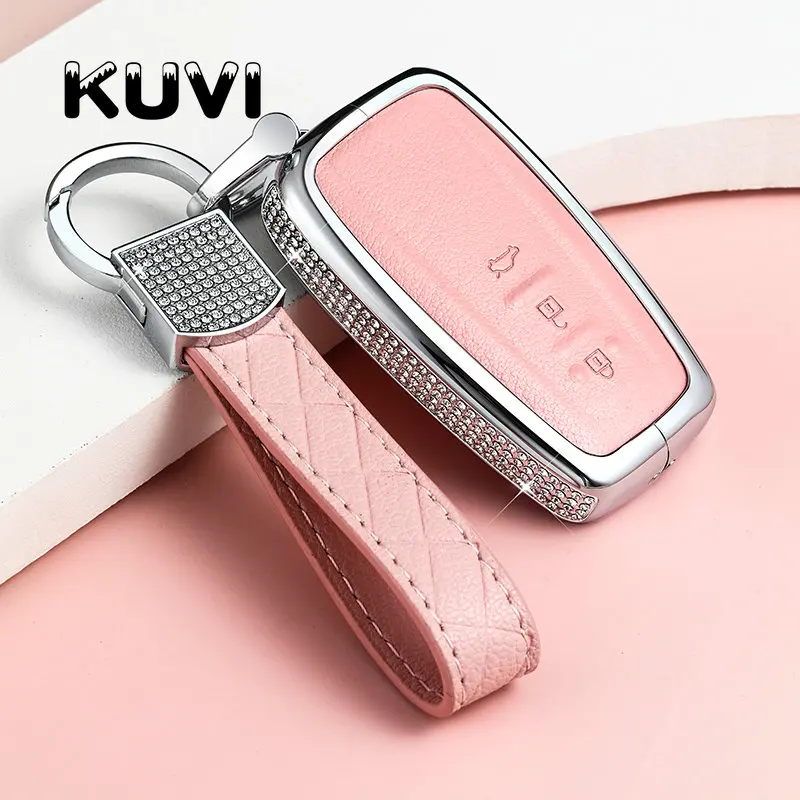 Alloy Leather Remote Car Key Cover Case For Toyota Camry Chr Prius Corolla Rav4 Prado 2017 2018 Remote 3 Button - - Racext™️ - - Racext 27