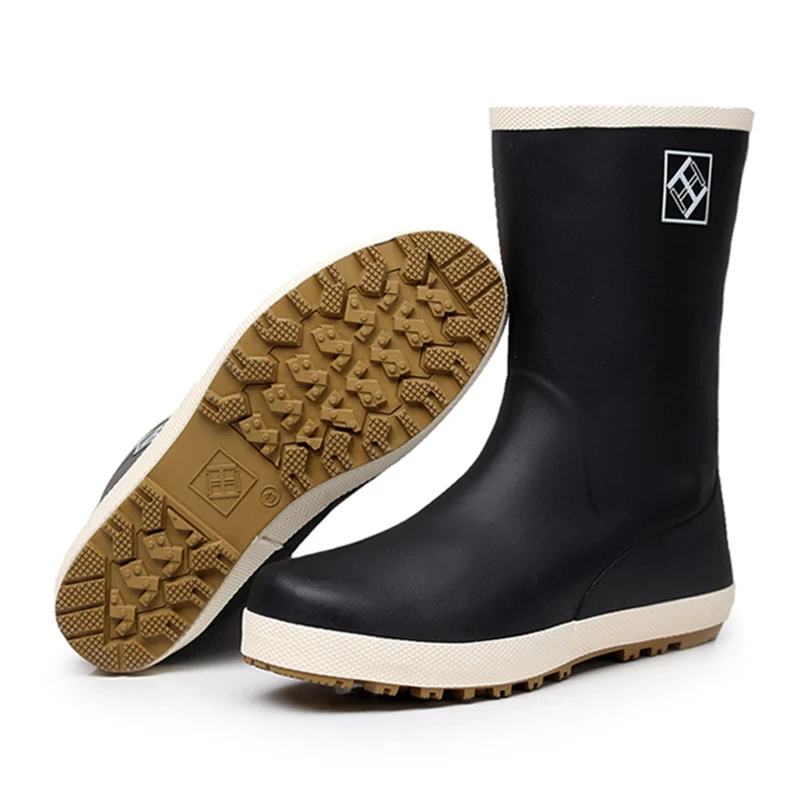 Резиновые сапоги для дождя из ПВХ без застежки на плоской подошве Нескользящие