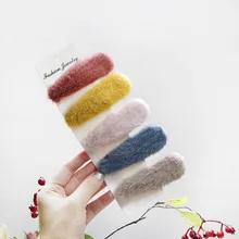 Ручной работы корейский плюшевый милый искусственный кроличий мех зажим женская заколка для волос девушки Модная шпилька для волос головной убор