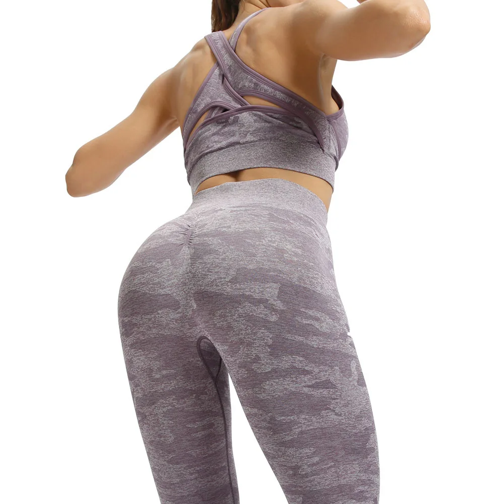 The new seamless high elastic tight nine minute pants running yoga set, skin friendly breathable, high elastic durable