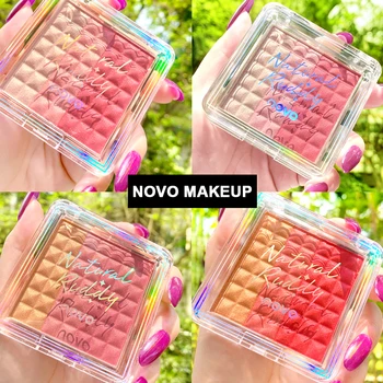 

NOVO 3 In 1 Gradient Color Blush Powder Cheek Rouge Makeup Shimmer Matte Mineral Silky Natural Blusher Palette Face Cosmetics