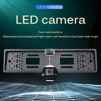 

Onever Car Camera HD 4LED Light Night Vision Car Rear View Reversing Camera Waterproof Parking Plate Ultra-Wide Field Practical