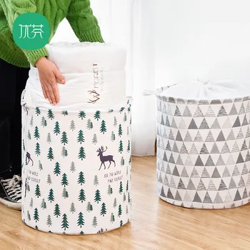 

Manufacturers Direct Selling Drawstring Top Storage Bucket Fabric Foldable Waterproof Dirty Clothes Drawstring Storage Basket La