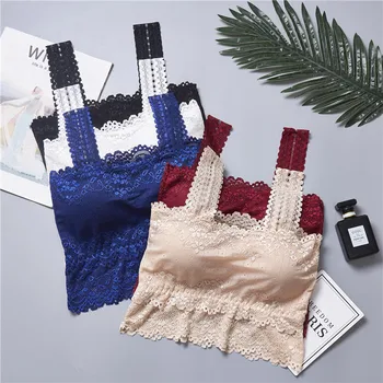 

Tube Top with Chest Pad Camisole Women's Lace Beauty Back Seemless GIRL'S Wrap-around Thin Base Underwear Summer