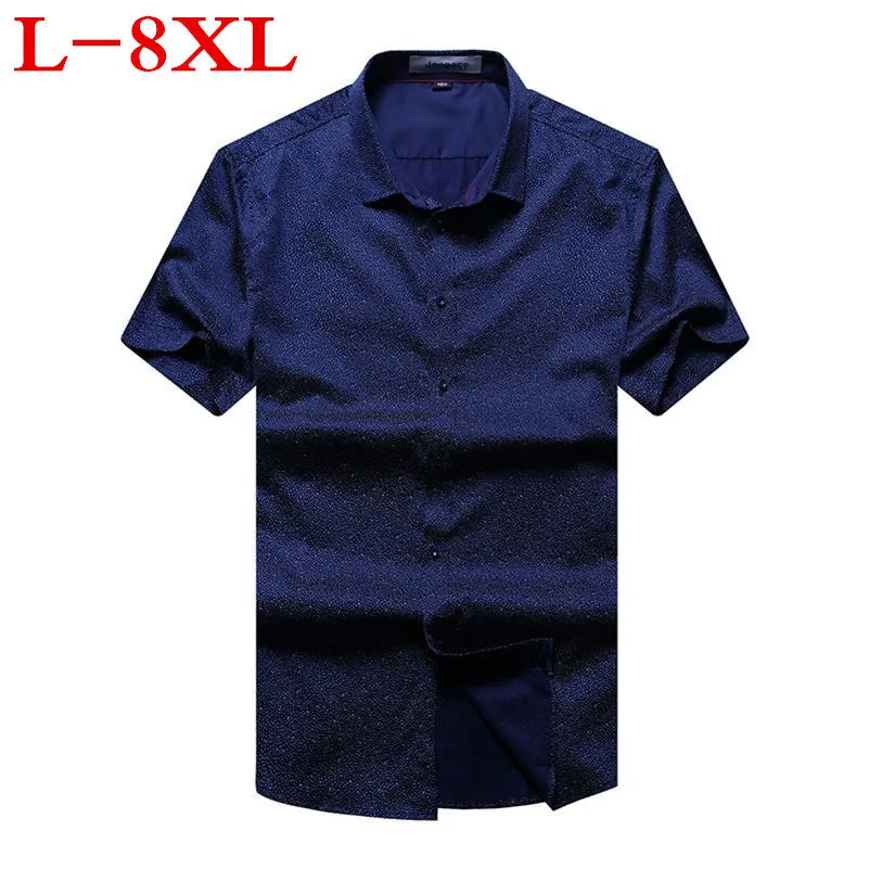 Большие размеры 8XL 7XL 6XL 5XL мужская рубашка новая блузка с коротким рукавом