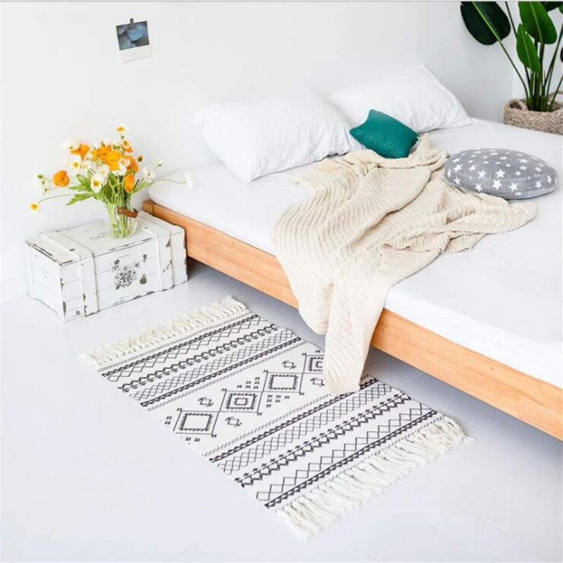 Хлопковые мягкие коврики Kilim с кисточками для гостиной спальни детской комнаты