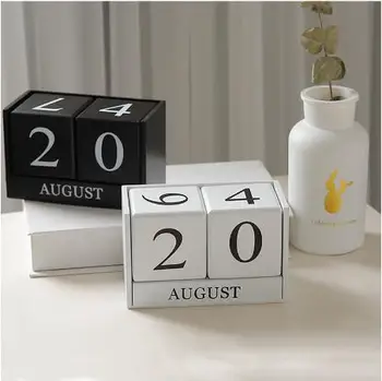 

European creative black and white calendar Christmas birthday gift living room study home decor Accessories Perpetual calendar