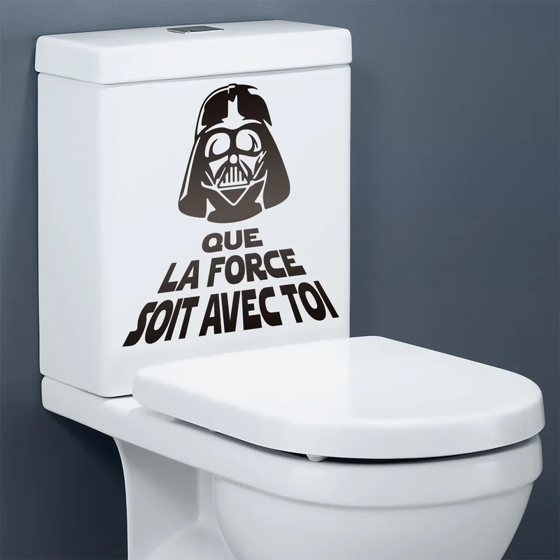Креативные наклейки Звездные войны Туалет WC художественная наклейка французский Туалет настенный Декор забавные обои дайте силу цитаты домашний декор плакат