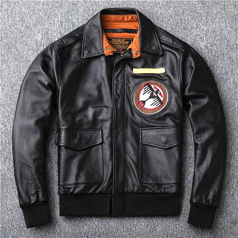 

Factory new cow leather jacket for male men flight suit cowhide genuine leather real outer wear garment motocycle coat
