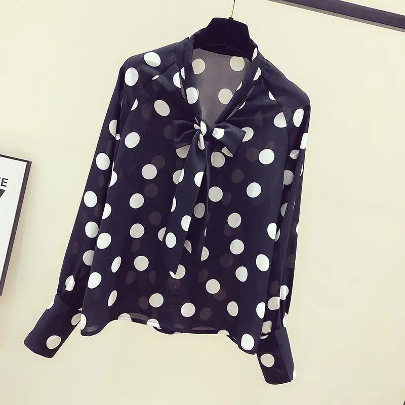 polka dot chiffon blouse