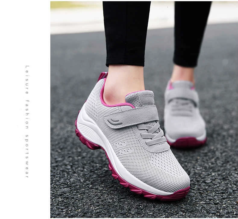 Женская обувь для бега; кроссовки на платформе 5 см, визуально увеличивающие рост; нескользящая обувь на шнуровке; zapatos mujer; светильник; обувь для фитнеса; удобная спортивная обувь