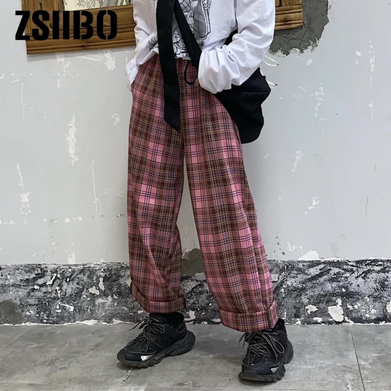 Винтажные платные лоскутные брюки Harajuku женские брюки эластичные брюки корейские повседневные Прямые Панталоны jogger уличная одежда