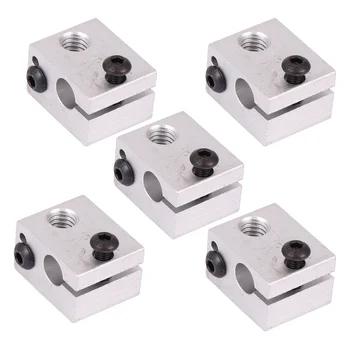 

5pcs Heating Block Hot End Sturdy Aluminum Alloy Durable Prime Parts Heating Block Heater Block for 3D Printer Extruder