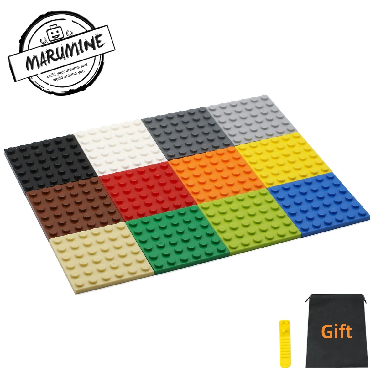 

MARUMINE Plate 6 x 6 Building Blocks 3958 Base Plate 20 PCS City Part Classic Bricks Construction Educational Toys