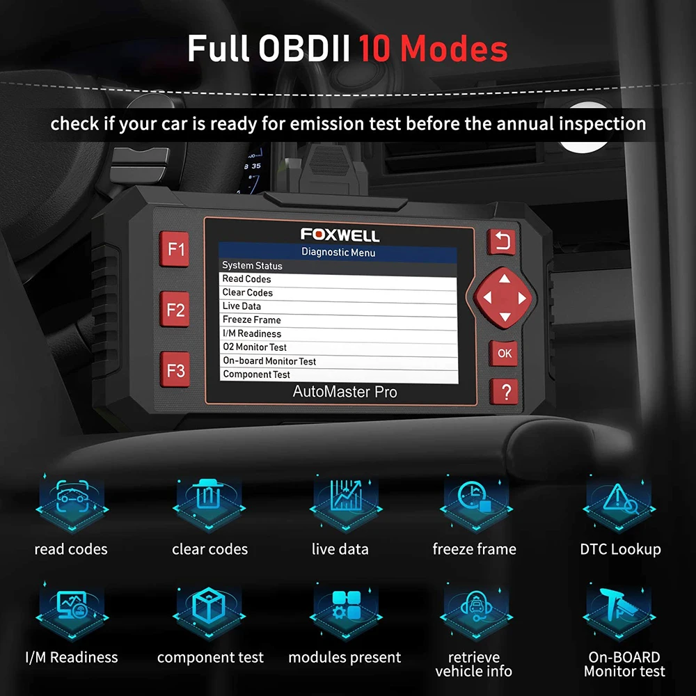 - FOXWELL NT604 Elite OBD2 Professional Scanner Read Clear Code ABS SRS Engine Transmission System Data Print Car Diagnostic Tools