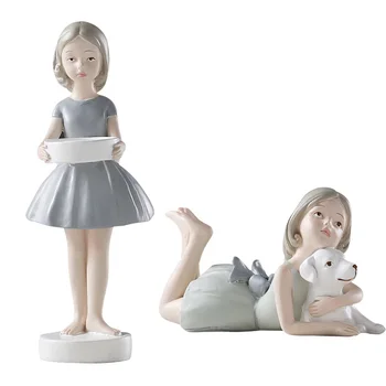 

Creative Girl Doll Statue Miniature Model Home Decoration Accessories Resin Figurine Craft Gift Friend Wedding Decoration