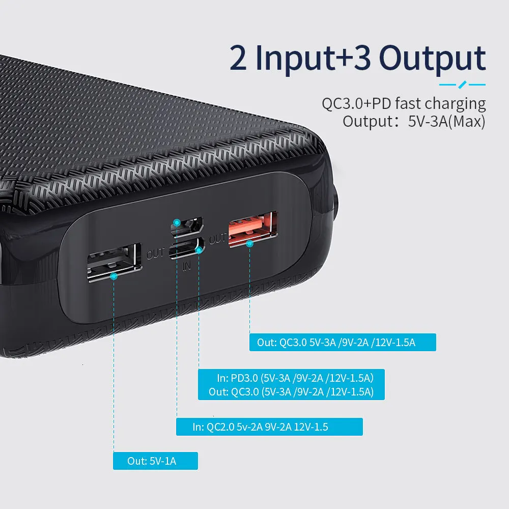 Essager, 30000 мА/ч, зарядное устройство, быстрая зарядка, 3,0 PD, USB C, 30000 мА/ч, зарядное устройство для Xiaomi Mi, iPhone, портативное Внешнее зарядное устройство