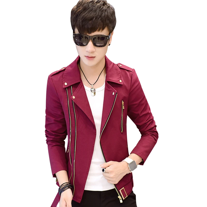 

Мужская хлопковая куртка Idopy, в Корейском стиле, на молнии, с лацканами, приталенная, Асимметричная куртка для молодого человека