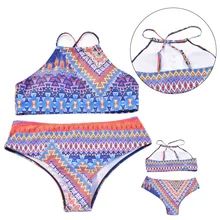 Купальник, пляжная одежда для девушек, женщин, полиэстер, народный стиль, под заказ, Sunmmer, купальник, бикини, набор, регулируемый, дышащий, эластичный