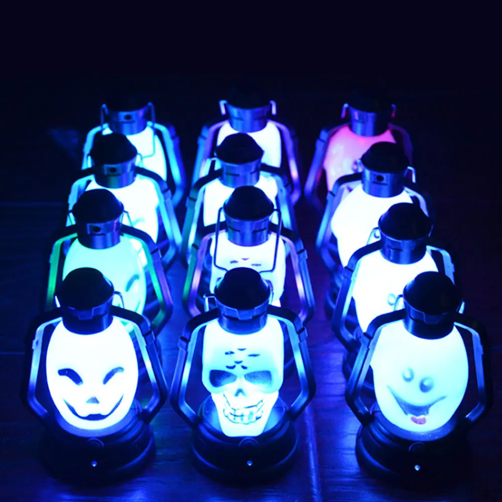 Portable LED Luminous Skull Mini Night Light Lamp For Halloween Decoration