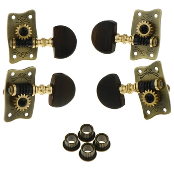 

Finest 4Pcs Alloy Ukulele Hawaii Guitar Machine Head Tuners Rosewood Knobs Set String Instrument Parts