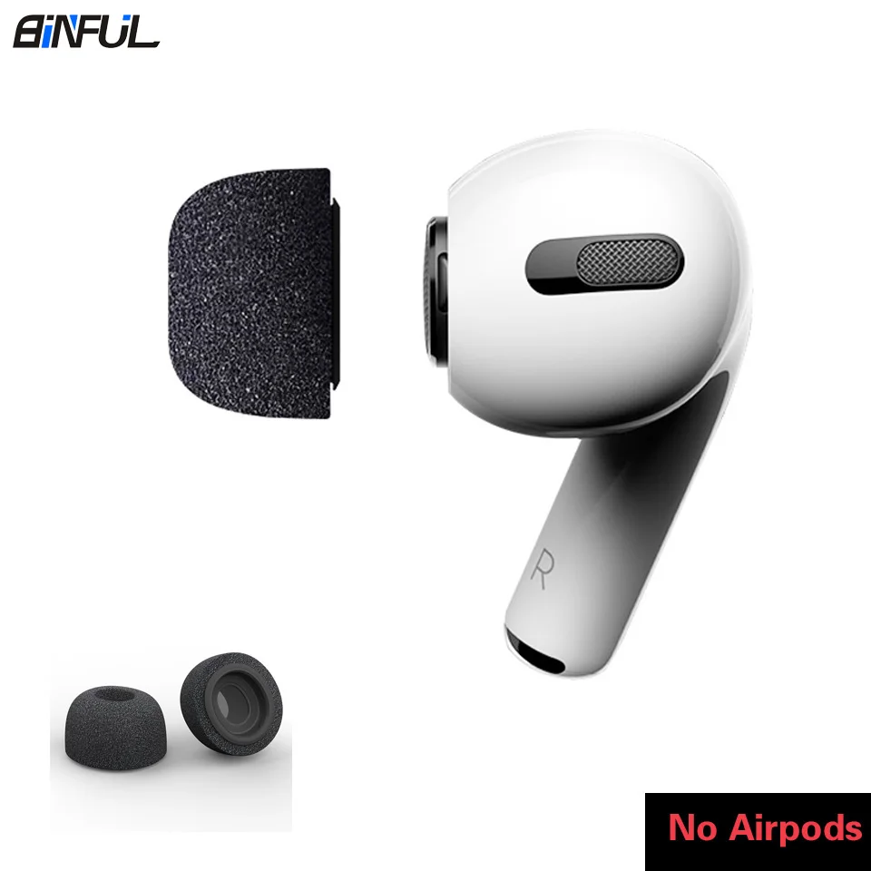 Запасная пена с эффектом памяти для наушников Apple Airpods Pro черный чехол губка