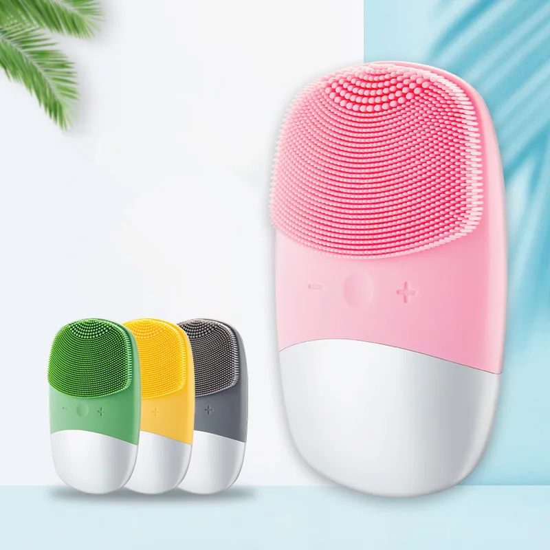 Электрическая мини USB щетка для очищения лица и силиконовый звуковой очиститель
