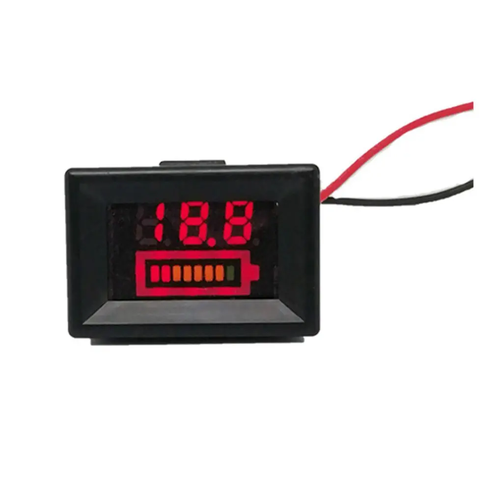 0.36inch 5-130V Battery Charge Level Indicator Battery Tester Lithium Battery Capacity Meter LED Tester Voltmeter Dual Display