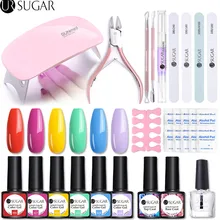 Ur Sugar маникюрный набор с 6 Вт УФ светодиодный USB лампа Сушилка для ногтей замачиваемый УФ-гель для ногтей базовое верхнее покрытие маникюрные инструменты для дизайна ногтей наборы