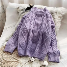 

2021 Women Knitted Cashmere Women's Sweaters Loose Women's Jumper Autumn Winter Sweaters Large Size Women's Pullover New Fashion