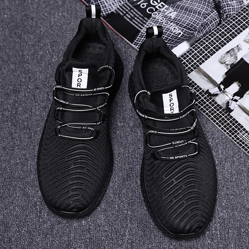 

2019 New Style Spring Summer MEN'S SHOES Summer Punched Sheet Surface MEN'S Shoes Black And White with Pattern Sporty Casual Sho