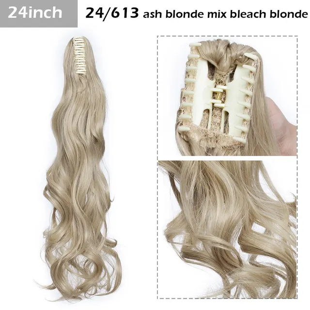 S-noilite Syntheitc Big Grab Ponytail Hair Extension Claw Clip In Ponytail Extension Hair Fake Hairpiece For Women Daily Party 24-447