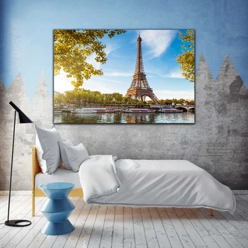 

DIY colorings pictures by numbers with Eiffel Tower picture drawing Relief painting by numbers framed Home
