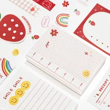 Bloc-Notes adhésif Kawaii, 100 pièces, papeterie décorative, fournitures scolaires et de bureau