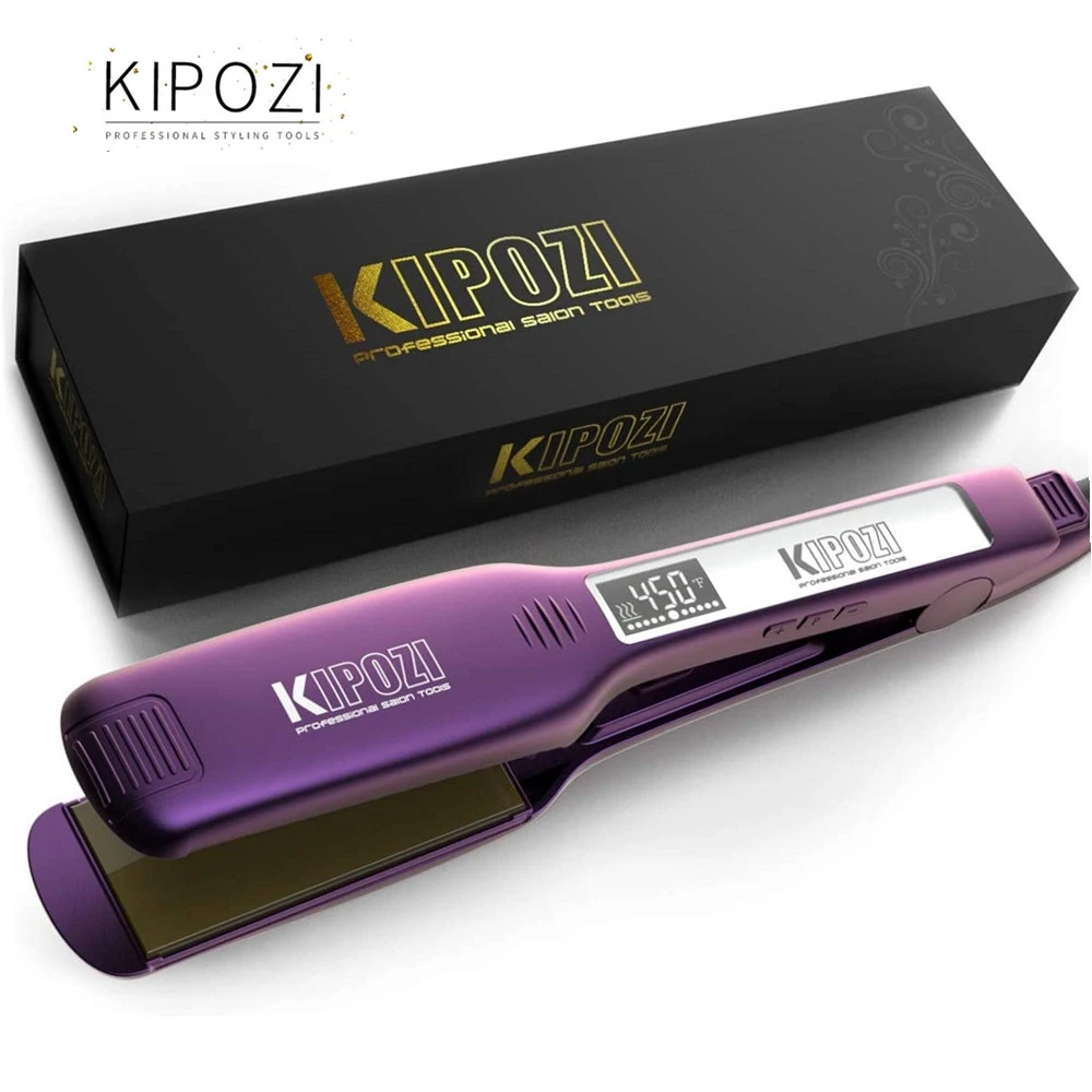 Kipozi Professional Hair Straightener Titanium Flat Iron With Digital