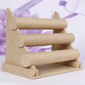 

3-Tier Linen Bracelet Holder Rack Stand Detachable Jewelry Display Organizer