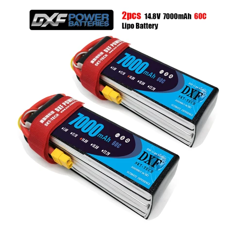 2020 DXF 2PCS lipo battery 4S 148V 7000mah 60C Max 120C Toys Hobbies For Helicopters RC Models Li polymer Battery 2020 DXF 2PCS lipo battery 4S 148V 7000mah 60C Max 120C Toys Hobbies For Helicopters RC Models Li polymer Battery