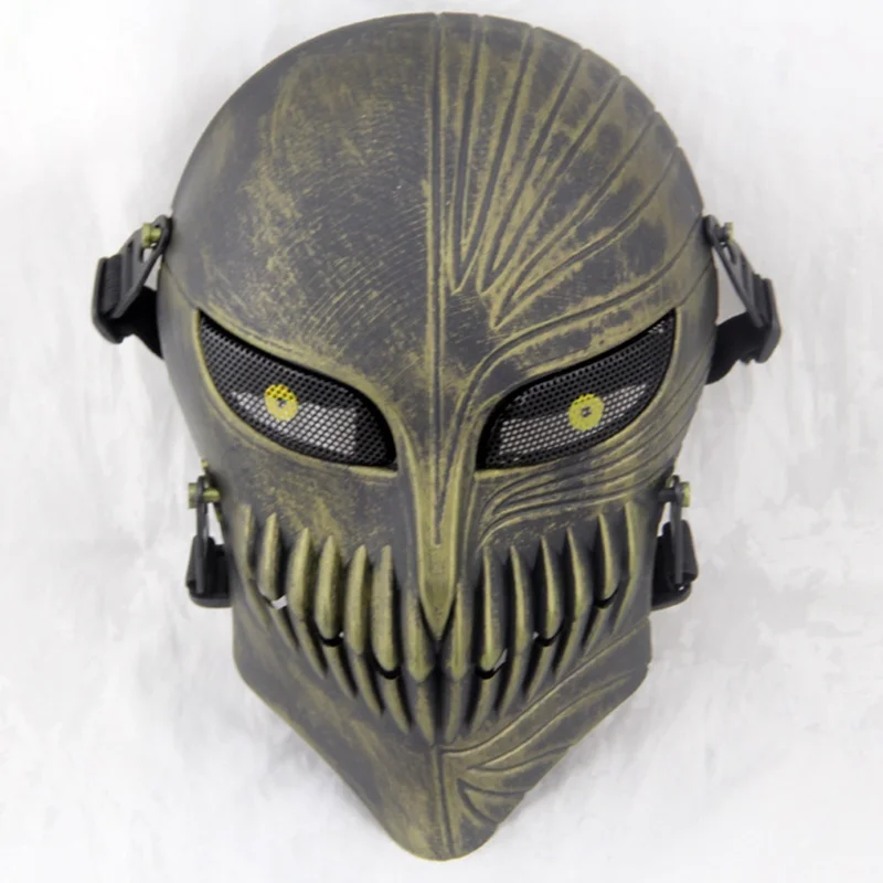 Bronze Death Ichigo Kurosaki Bleach Full Face Tactical Mask Skull Cosplay Halloween Wargame Military Army Airsoft Paintball Masks - Цвет: Bronze