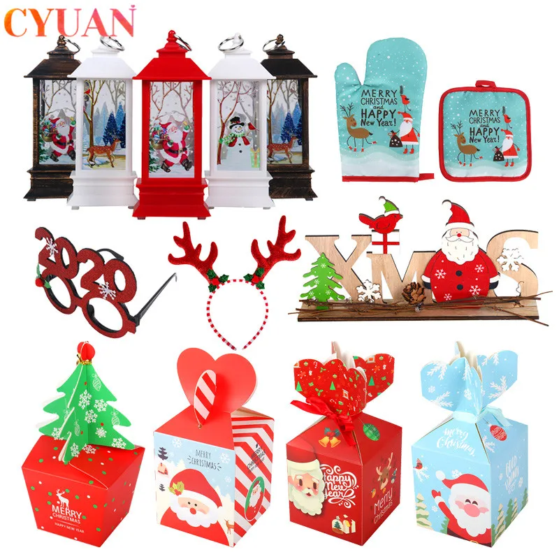

Merry Christmas Gift Box Santa Claus Xmas Tree Ornaments Ball New Year Navidad Christmas Kitchen Decorations For Home Kerst Noel