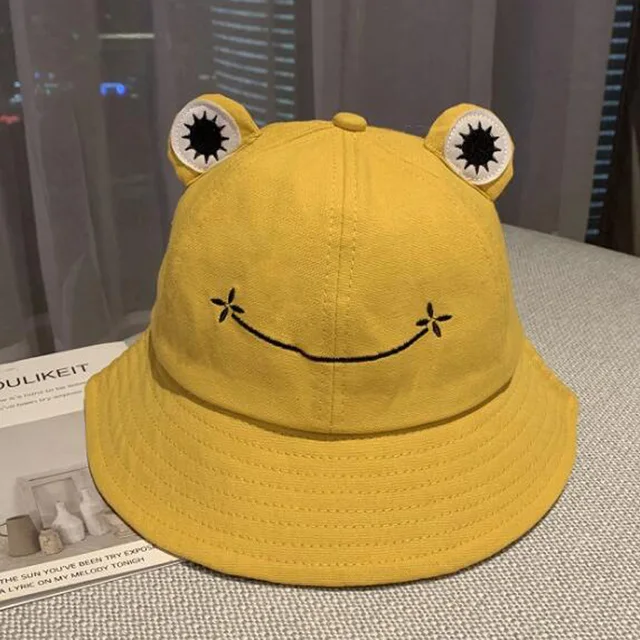 New Parent-Kid Cartoon Frog Bucket Hat Panama Fishing Cap Cute