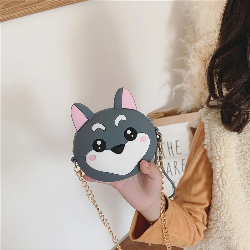 Q UNCLE Cartoon Wallet Silicone Round Collection Bag Korean Version of Children's Bag Kawaii Mini Pouch Chain Zipper Coin Purse