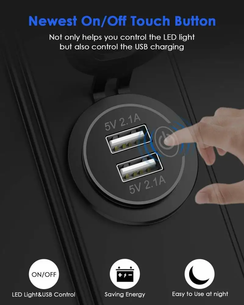 Двойной Переходник USB для зарядки в машине Авто Автомобильное зарядное