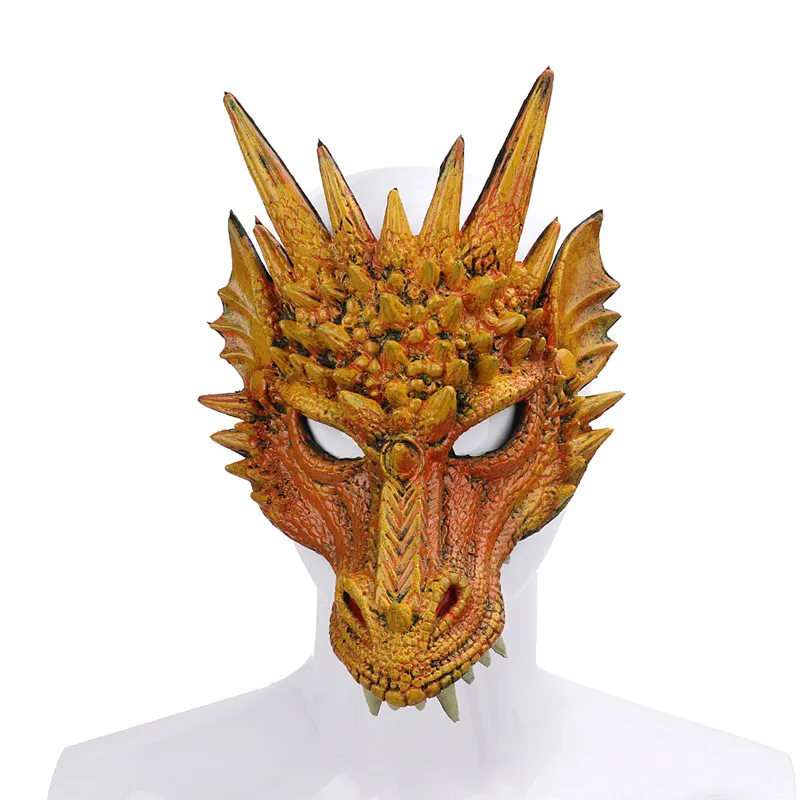 Костюм Дракона для косплея Новогоднее украшение карнавальные вечерние маскарадные маски и крылья для взрослых мальчиков и девочек на Хэллоуин и Рождество - Цвет: Mask