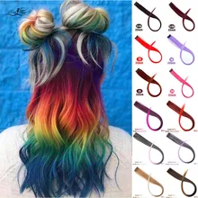 Xuanguang das extensões сделать cabelo sintético сделать destaque de em tiras da cor de uma часть 2", парик, заколки, заколки для волос, трессы, Рето longo para fãs dos