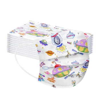 

Printing Face Mask Disposable Cartoon Breathable Mouth Mask Meltblown 3 Layers Ply Filter Elastic Earloop Mask Mascarillas