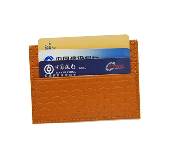 

Genuine Leather Brown brick tile Grid Grain Pattern Card Wallet Credit ID Card Holder Purse Money Case for Men Women