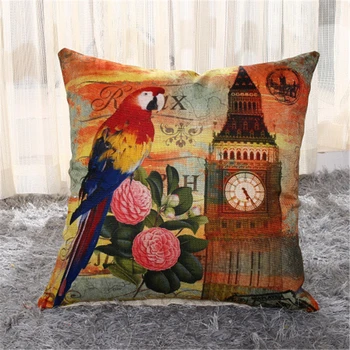 

Cute Animals Home Decor Cushion Cover 43x43cm Soft Linen Skin-friendly Pillowcase Sofa Chair Seat Waist Pillow Cover