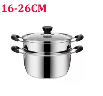 

Stainless Steel Soup Pot Thick Cooking Steamer Gas Induction Compatible Cooker Saucepan Pot Cookware Instant Pot 16-26cm